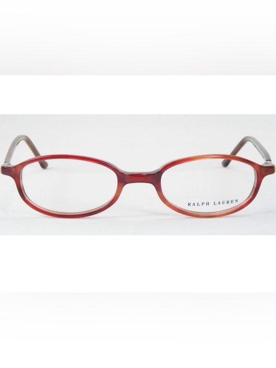 Ralph Lauren Women’s Red Tortoise Oval Eyeglass Frames with Subtle Brown Temples